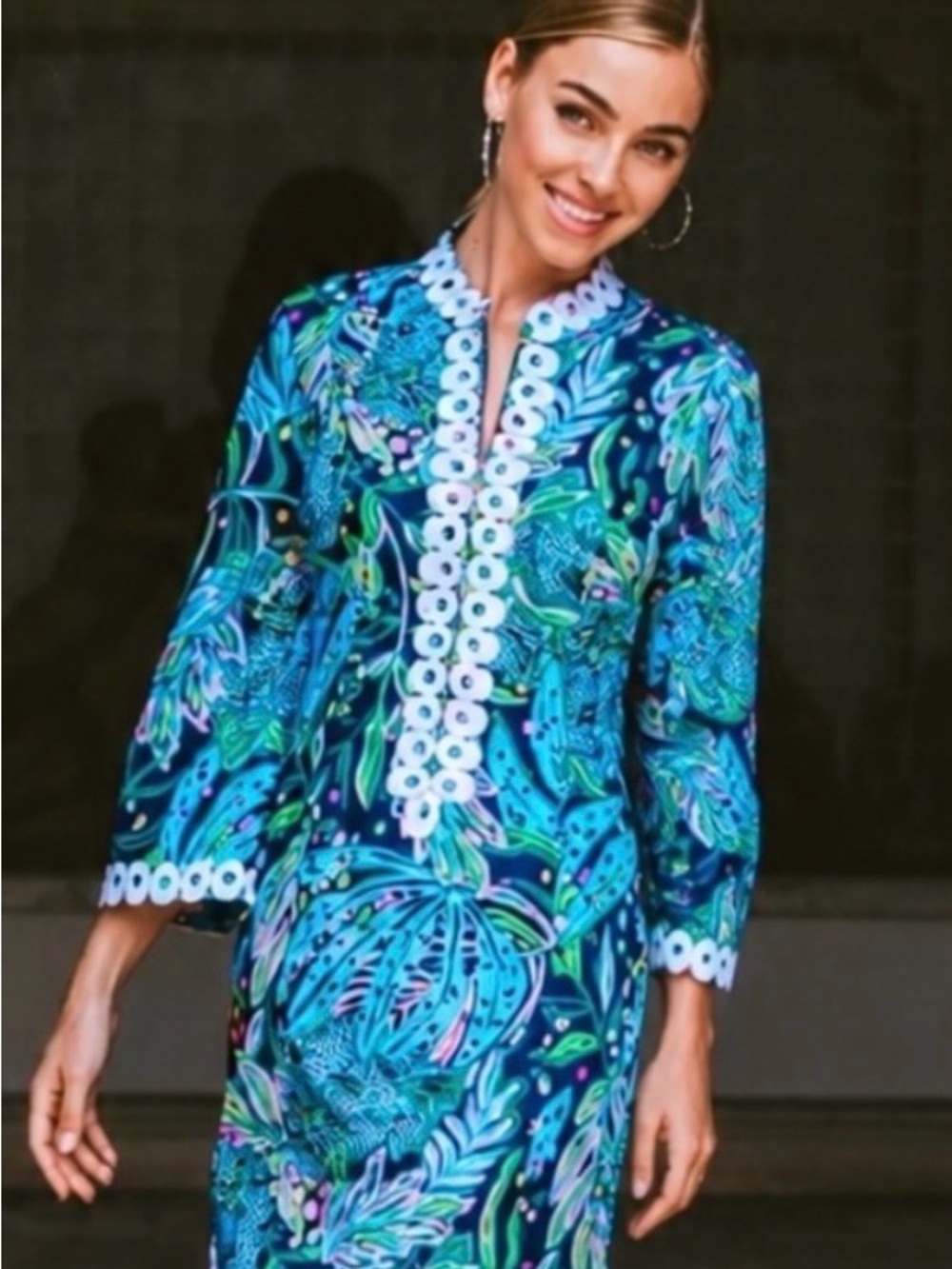 Lilly Pulitzer maxi caftan in catty personality size 2